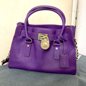 Michael Kors purple Hamilton satchel